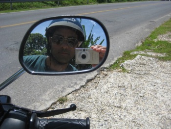 {the writer} on a scooter