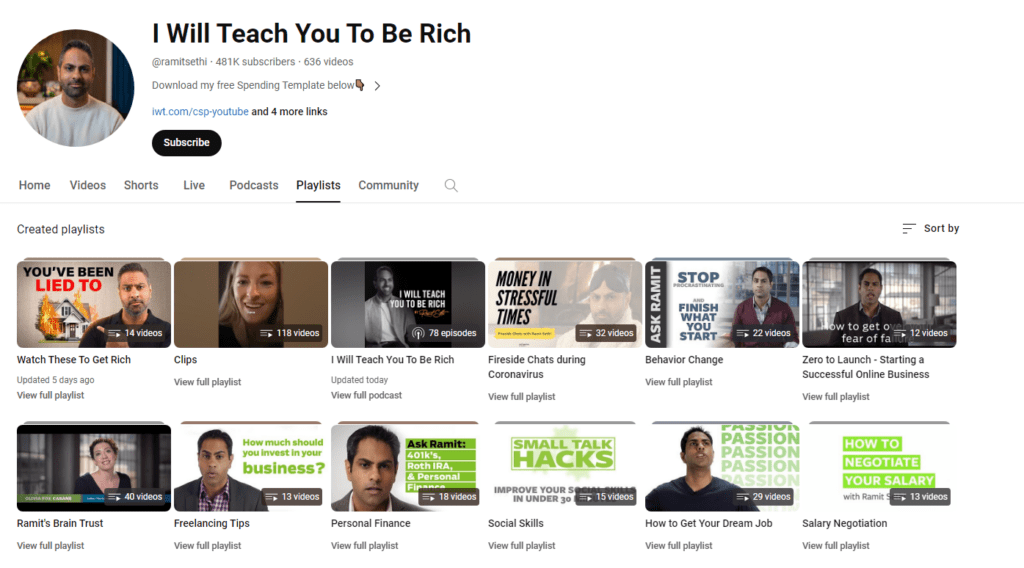 Ramit's YouTube Playlist