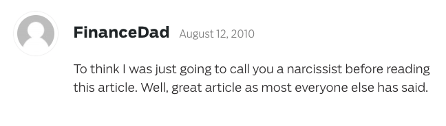 Backhanded Compliment {FROM THE} Reader Example 1