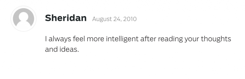 Backhanded Compliment From A Reader Example 2