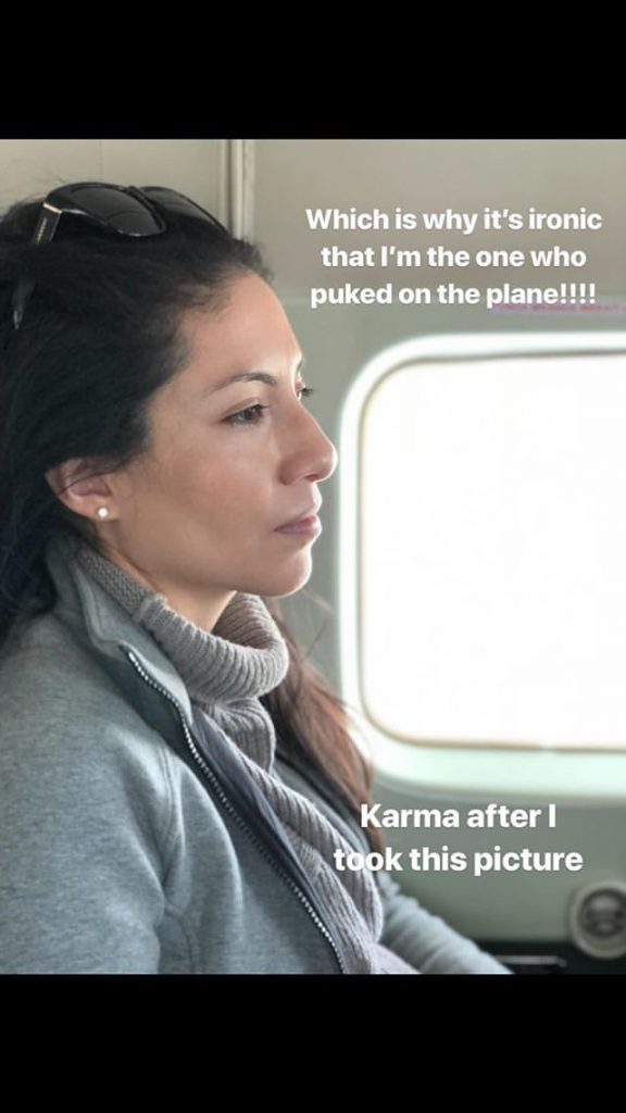 Ramit's wife Cass on Plane in Africa