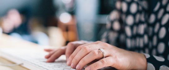 woman typing