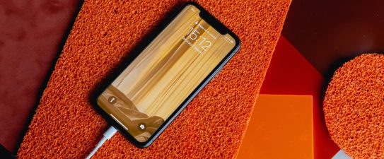 phone on a table