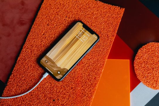 phone on a table