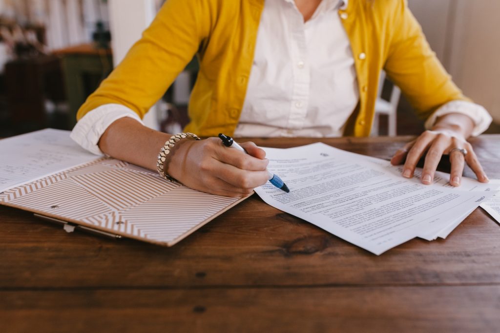 Person looking at paperwork