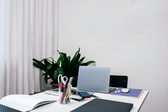 workspace with laptop