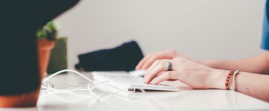person typing