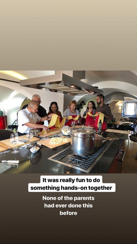 Ramit and family learning to make pasta