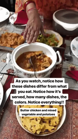 Butter chicken with potatoes and mixed vegetables