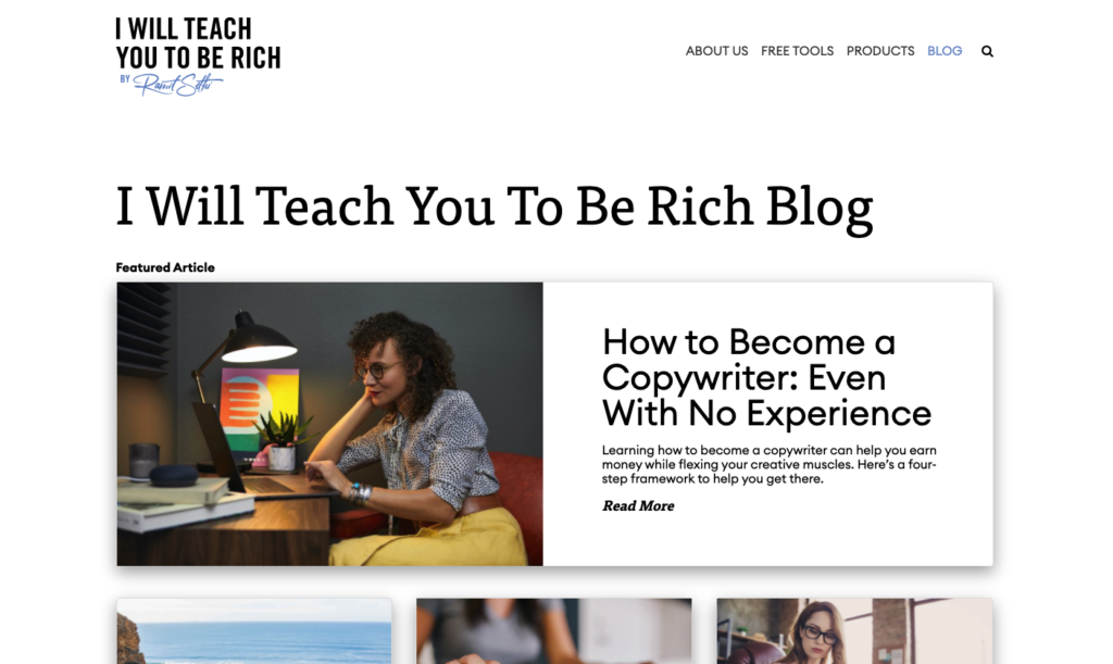 A screenshot of our blog homepage now after our recent redesign