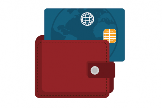 Credit Card In Wallet Vector Graphic