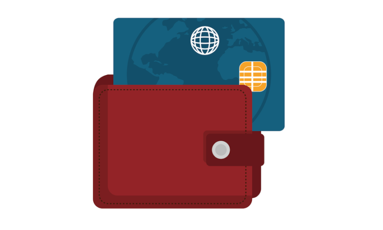 Credit Card In Wallet Vector Graphic