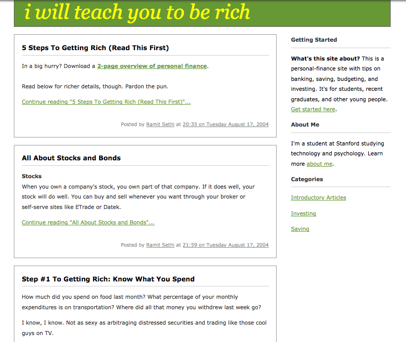 i will teach you to be rich old webpage