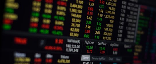Stock Exchange on computer screen