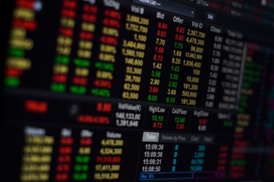 Stock Exchange on computer screen