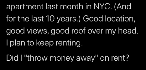 Tweet polling if rent is a waste of money